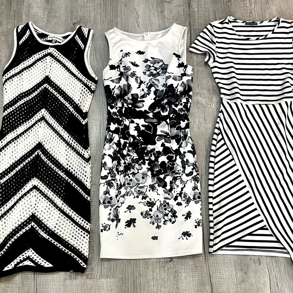 3 XS Black & White Dreses